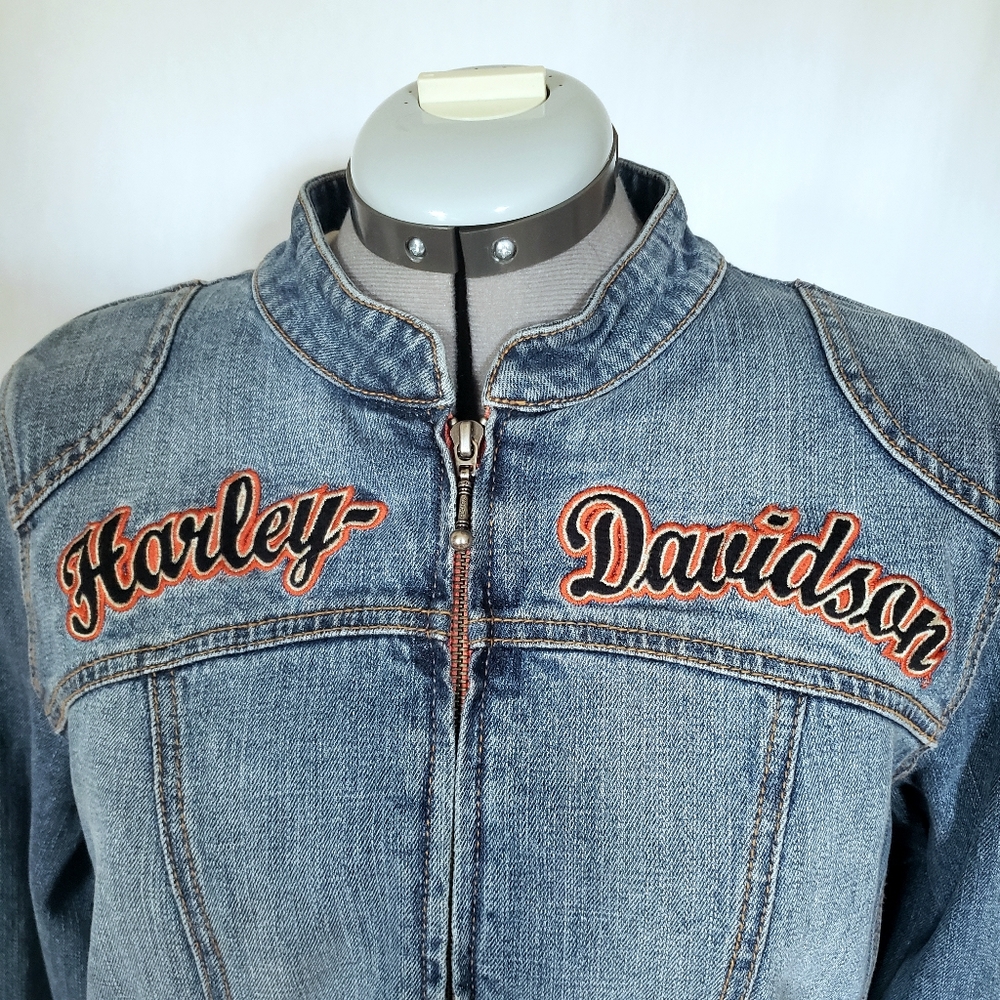 Harley-Davidson Jean Jacket Embroidered Size Large